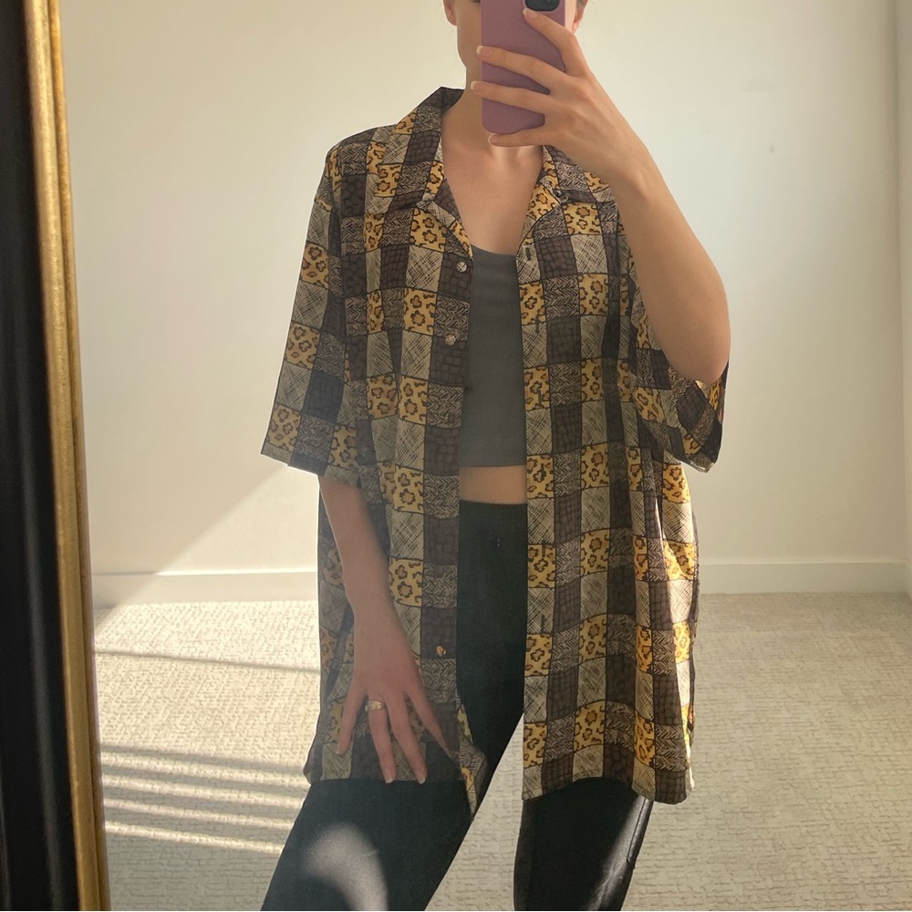 Vintage Notations Abstract Patterned Buttondown - image 2